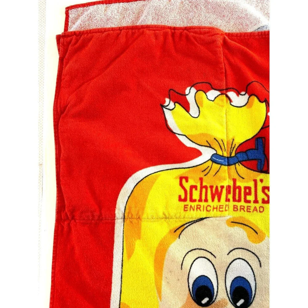 Schwebels Bread‎ Mascot Beach Towel In a Bag Cotton Hilasal 100% Cotton Vintage